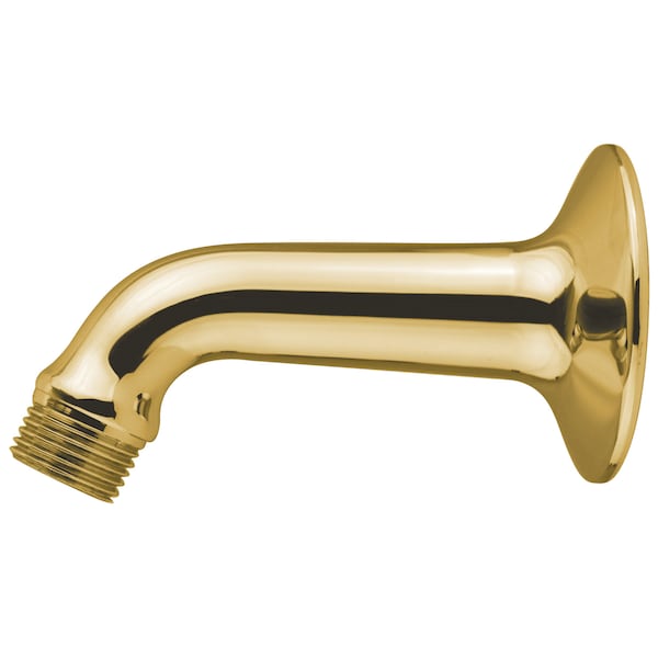 Shower Arms and Flange, Polished Brass, Wall Mount